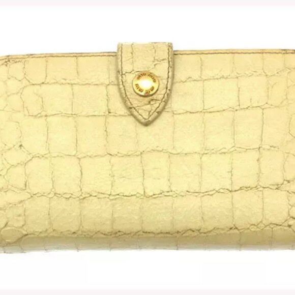 miumiu Wallet Purse Long Wallet White Gold Woman Authentic Used - Picture 3 of 7